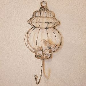 Bird cage wall hook decor